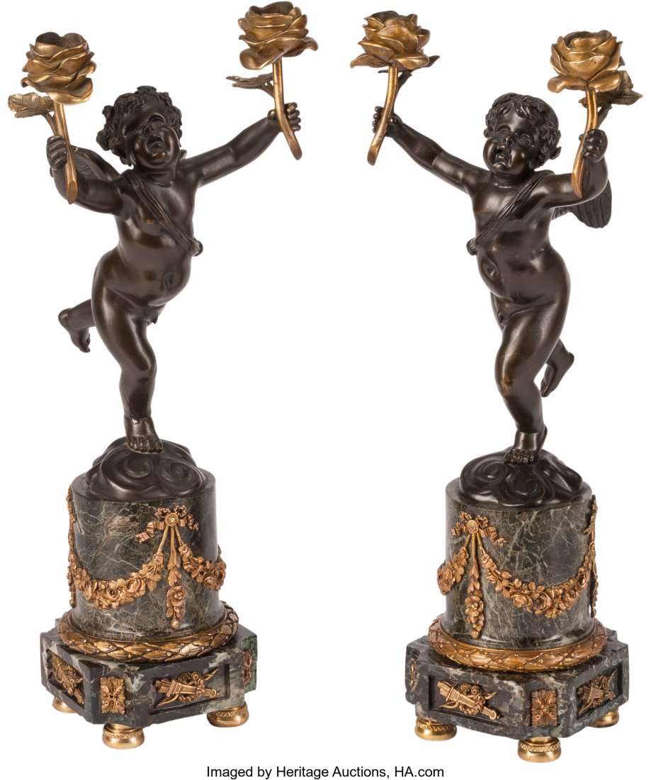 A Pair of French Gilt and Patinated Bronze Two-L (1 of 2)