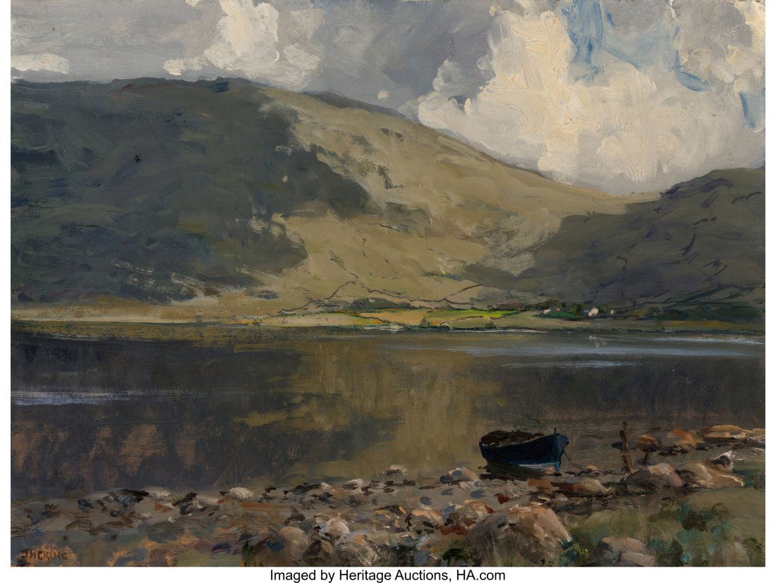 James Humbert Craig (Irish, 1878-1944) Lough Fee: James Humbert Craig (Irish, 1878-1944) Lough Fee, Connemara Oil on panel 14-3/4 x 19-5/8 inches (37.5 x 49.8 cm) Signed lower left: JHCraig Titled on the reverse: "Lough Fee" / Connemara HID0310124201