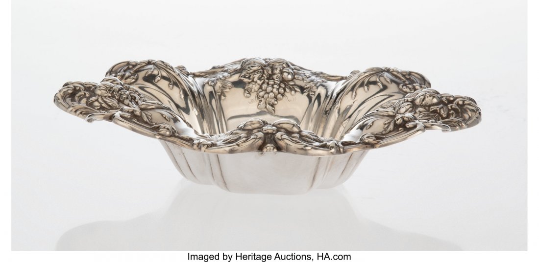 A Reed & Barton Francis I Pattern Silver Bon Bon: A Reed & Barton Francis I Pattern Silver Bon Bon Bowl, Taunton, Massachusetts, designed 1907, manufactured 1948 Marks: (year mark), REED & BARTON, STERLING, X569, FRANCIS I 1-3/4 x 8 inches (4