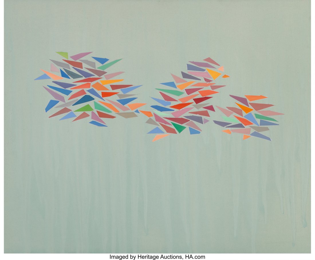 Robert Arthur Goodnough (1917-2010) Bright Color: Robert Arthur Goodnough (1917-2010) Bright Colors on Pale Green, 1976 Oil and acrylic on canvas 48 x 58 inches (121.9 x 147.3 cm) Signed twice, titled, dated, and inscribed on the reverse: Bright / Co