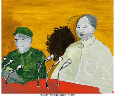 Zhao Gang (b. 1961) Untitled (Mao and Comrade),: Zhao Gang (b. 1961) Untitled (Mao and Comrade), 2007 Acrylic on linen 51-1/4 x 61 inches (130.2 x 154.9 cm) Signed and dated on the reverse: Gang Zhao / 07. PROVENANCE: Private collection, New York. N