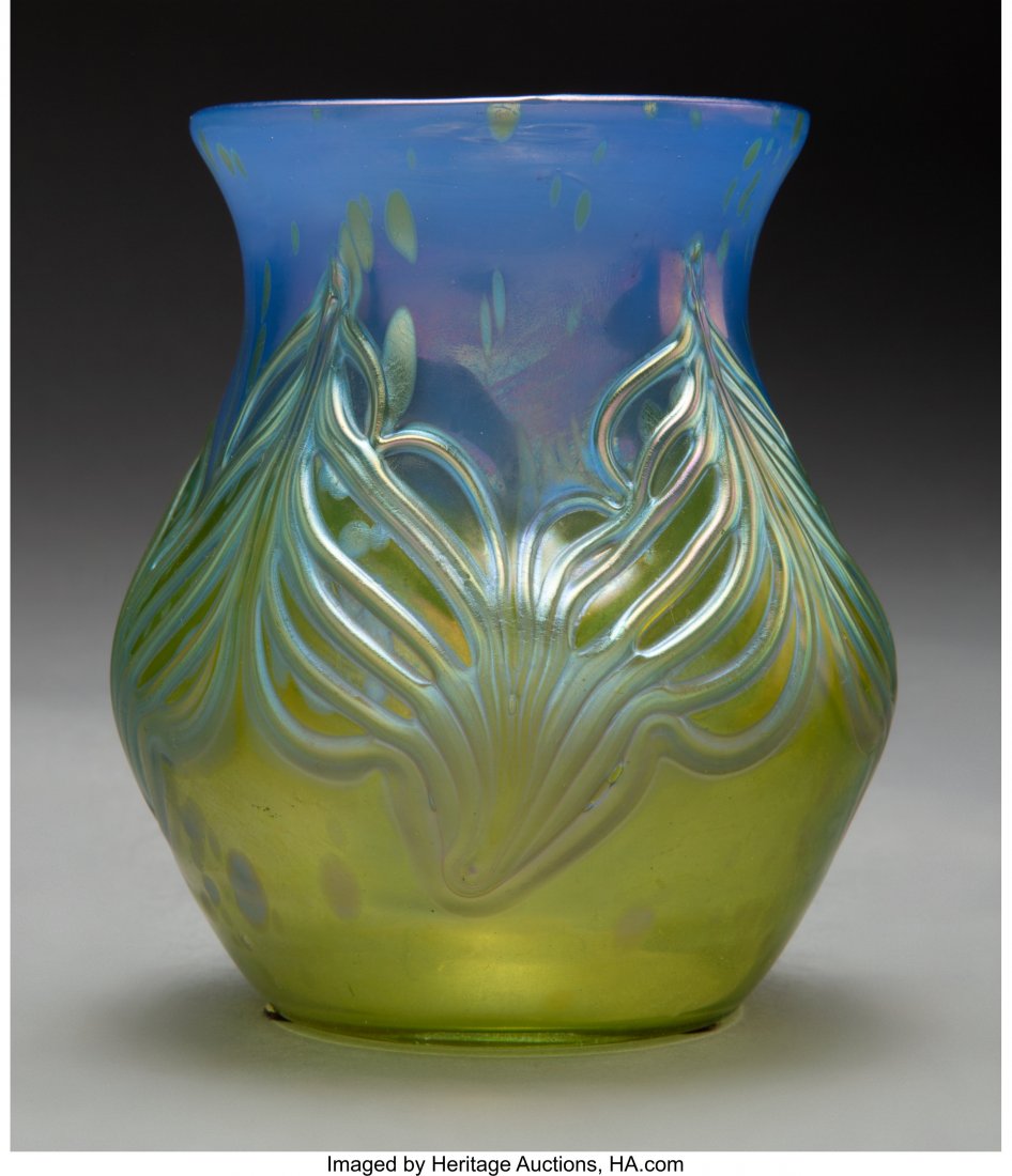 Loetz Wellenoptisch Glass Vase, circa 1904 Marks: Loetz Wellenoptisch Glass Vase, circa 1904 Marks: Loetz, Austria 5 inches (12.7 cm) HID03101242017