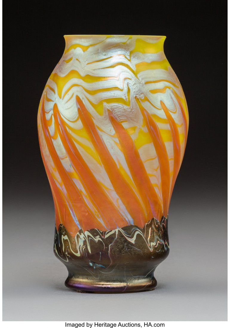 Loetz Phaenomen Genre 356 Glass Vase Designed by: Loetz Phaenomen Genre 356 Glass Vase Designed by Franz Hofstötter, circa 1900 Marks: Loetz Austria 6 inches (15.2 cm) HID03101242017
