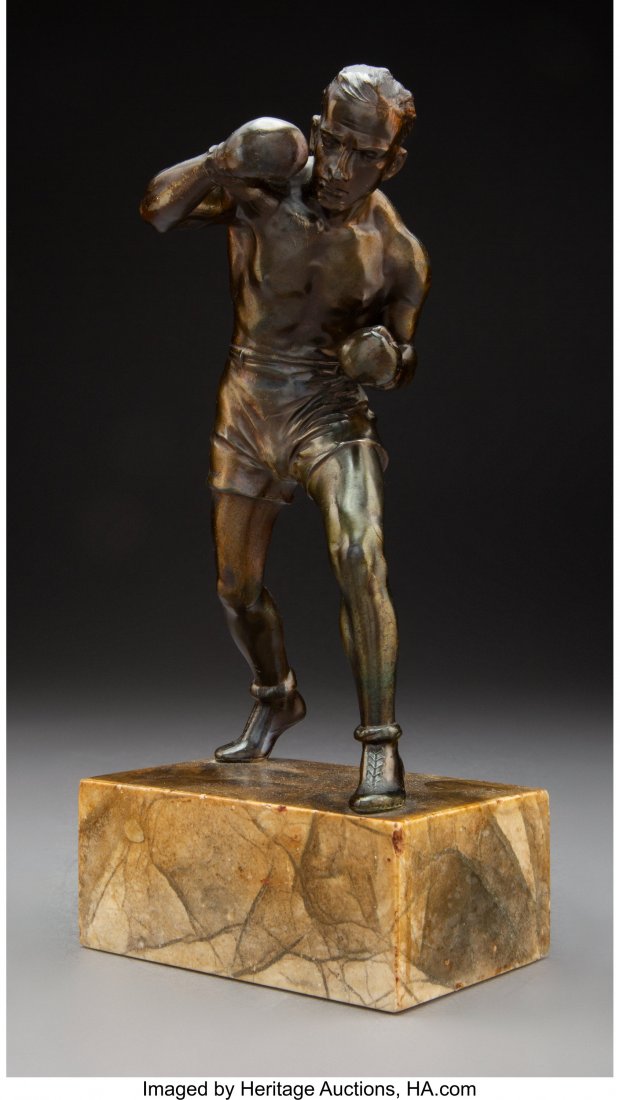 Art Deco Bronze Boxer Figure, circa 1930 8 inche: Art Deco Bronze Boxer Figure, circa 1930 8 inches (20.3 cm) (excluding base) HID03101242017
