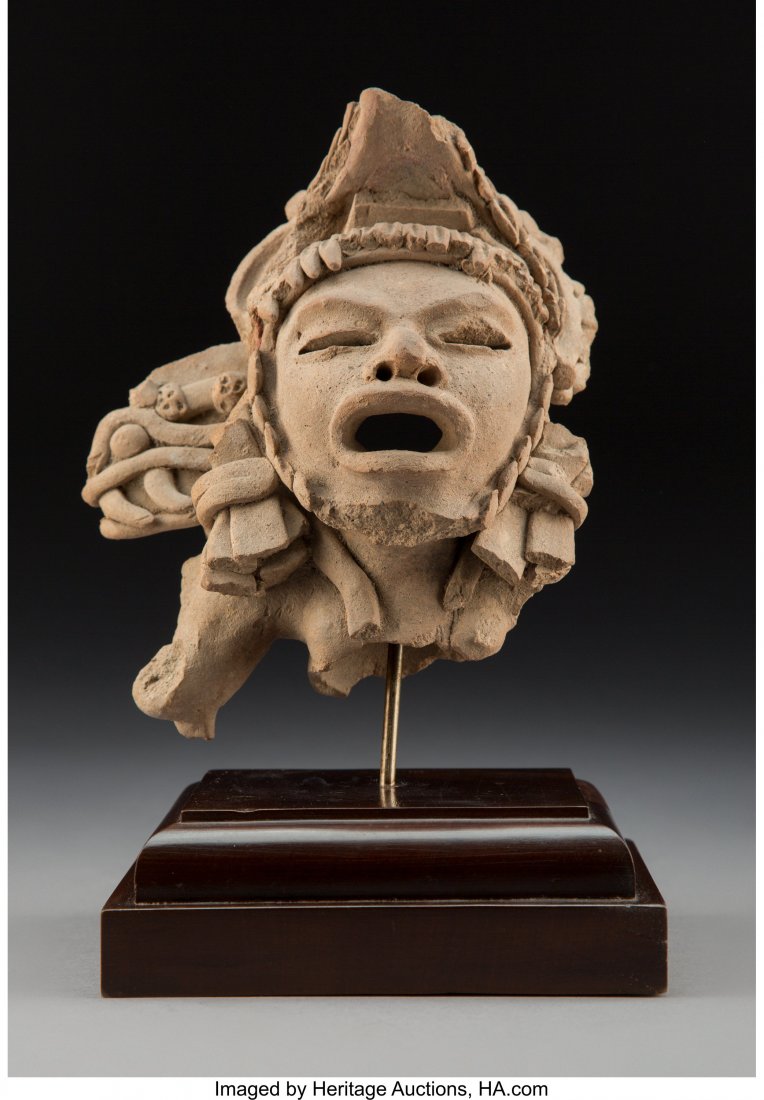A Veracruz Earthenware Head Provenance: From t: A Veracruz Earthenware Head Provenance: From the collection of Dr. and Mrs. Henry Gans Sotheby's Parke Bernet, African, Oceanic and Pre-Columbian Art, October 11, 1974, lot 271 Merle Oberon, Californi