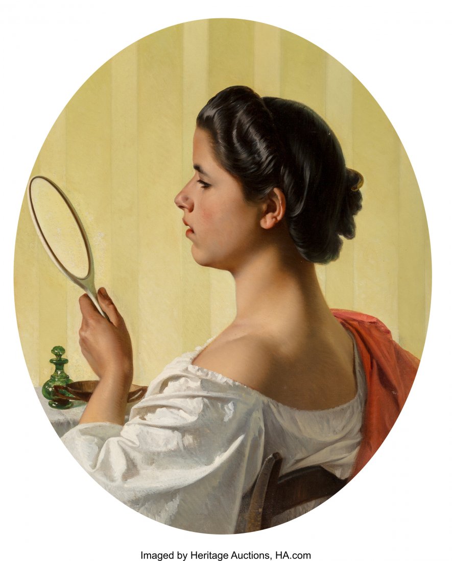 Federico Maldarelli (Italian, 1826-1893) La couc: Federico Maldarelli (Italian, 1826-1893) La coucher; La toilette (a pair), 1862-1863 Oil on canvas, each 30 x 24 inches (76.2 x 61.0 cm) La coucher signed and dated lower right: Fed.ico Maldarelli / 1