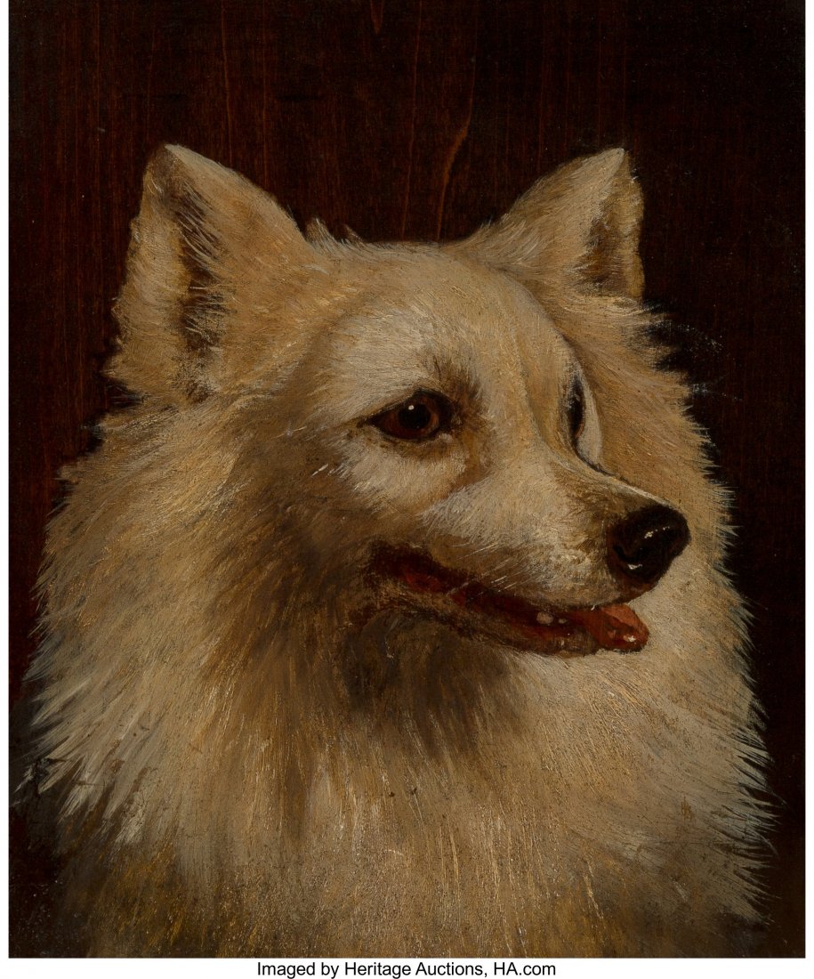 Continental School (19th Century) Portrait of a : Continental School (19th Century) Portrait of a Dog Oil on panel 12 x 10 inches (30.5 x 25.4 cm) HID03101242017