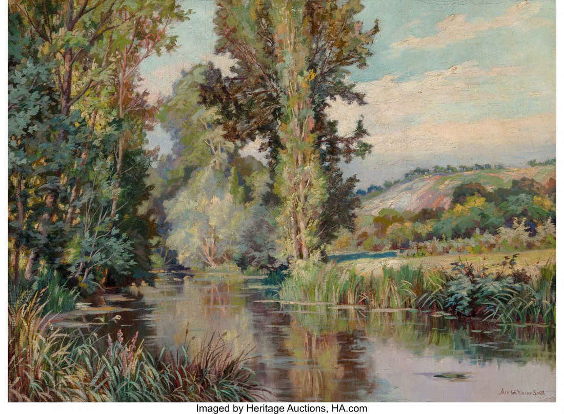 Jack Wilkinson Smith (American, 1873-1949) River: Jack Wilkinson Smith (American, 1873-1949) River in Spring Oil on canvas 21-1/4 x 28-3/4 inches (54.0 x 73.0 cm) Signed lower right: Jack Wilkinson Smith HID03101242017