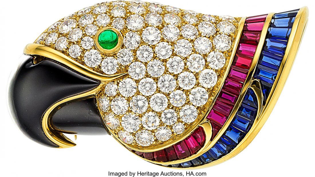 Diamond, Multi-Stone, Gold Clip-Brooch, Picchiot (1 of 2)