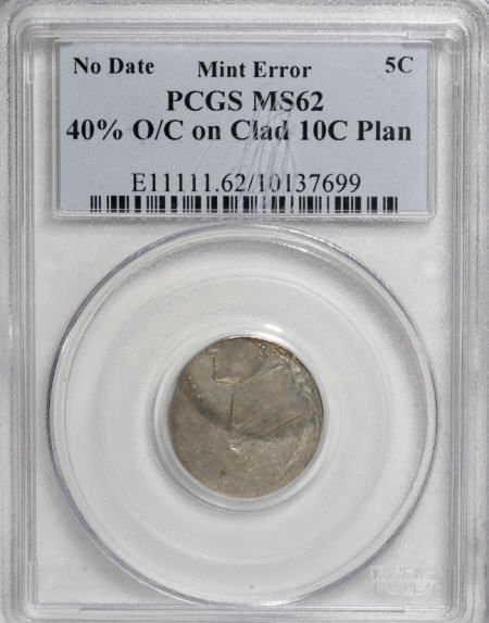 Undated Jefferson Nickel--Struck 40% Off-Center
