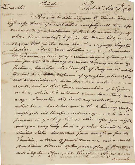 Robert Morris John Hancock Tench Francis Finance