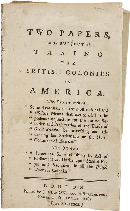 Stamp Act Pamphlet Sir William Keith Colonies
