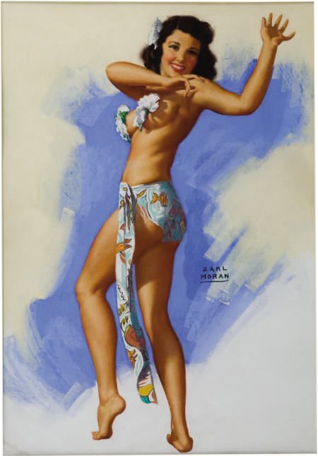 EARL MORAN - Hawaiian Dancer Pin-Up Art