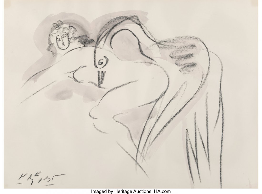 Reuben Nakian (American, 1897-1986) Leda and the: Reuben Nakian (American, 1897-1986) Leda and the Swan Charcoal and ink wash on paper 19-1/2 x 26-1/4 inches (49.5 x 66.7 cm) Signed lower left: Nakian HID03101062020 © 2020 Heritage Auctions | Al