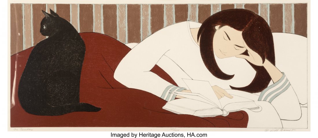 Will Barnet (American, 1911-2012) The Reader Scr: Will Barnet (American, 1911-2012) The Reader Screenprint in colors on paper 15 x 35-1/2 inches (38.1 x 90.2 cm) (image) Ed. 168/ 250 Signed, numbered, and titled in pencil in lower margin HID031010620