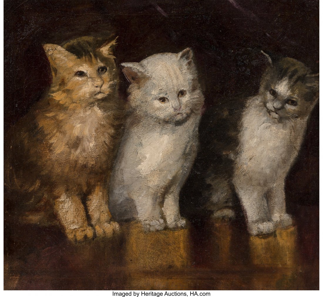Continental School (19th Century) Three Kittens : Continental School (19th Century) Three Kittens Oil on canvas 11-1/4 x 12-1/4 inches (28.6 x 31.1 cm) HID03101062020 © 2020 Heritage Auctions | All Rights Reserved