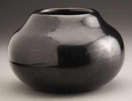 A SAN ILDEFONSO BLACKWARE JAR Maria Martinez c. 