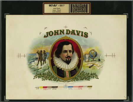 John Davis Cigar Inner Label Proof GCLGS EX 7