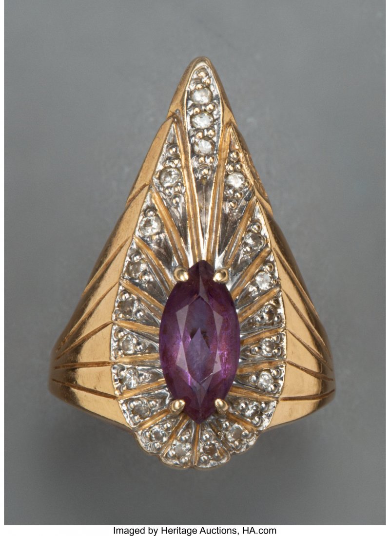 An Erté Peacock Fourteen Karat Gold, Diam (1 of 2)