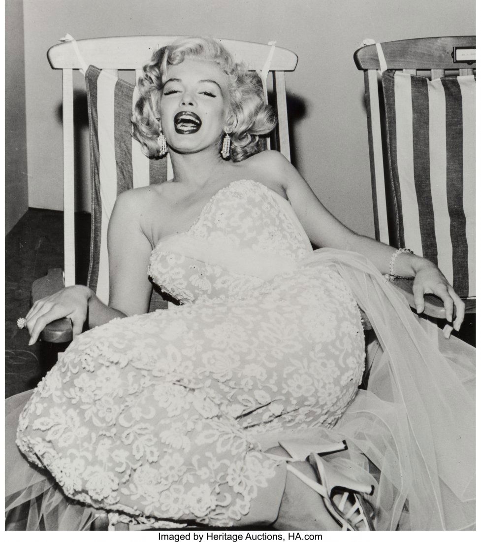 Frank Worth (American, 1923-2000) Marilyn Monroe: Frank Worth (American, 1923-2000) Marilyn Monroe in a Deckchair, 1954 Gelatin silver, 2004 16-5/8 x 14-3/4 inches (42.2 x 37.5 cm) Editioned '120/195' in ink in the photographer's estate blindstamp lo
