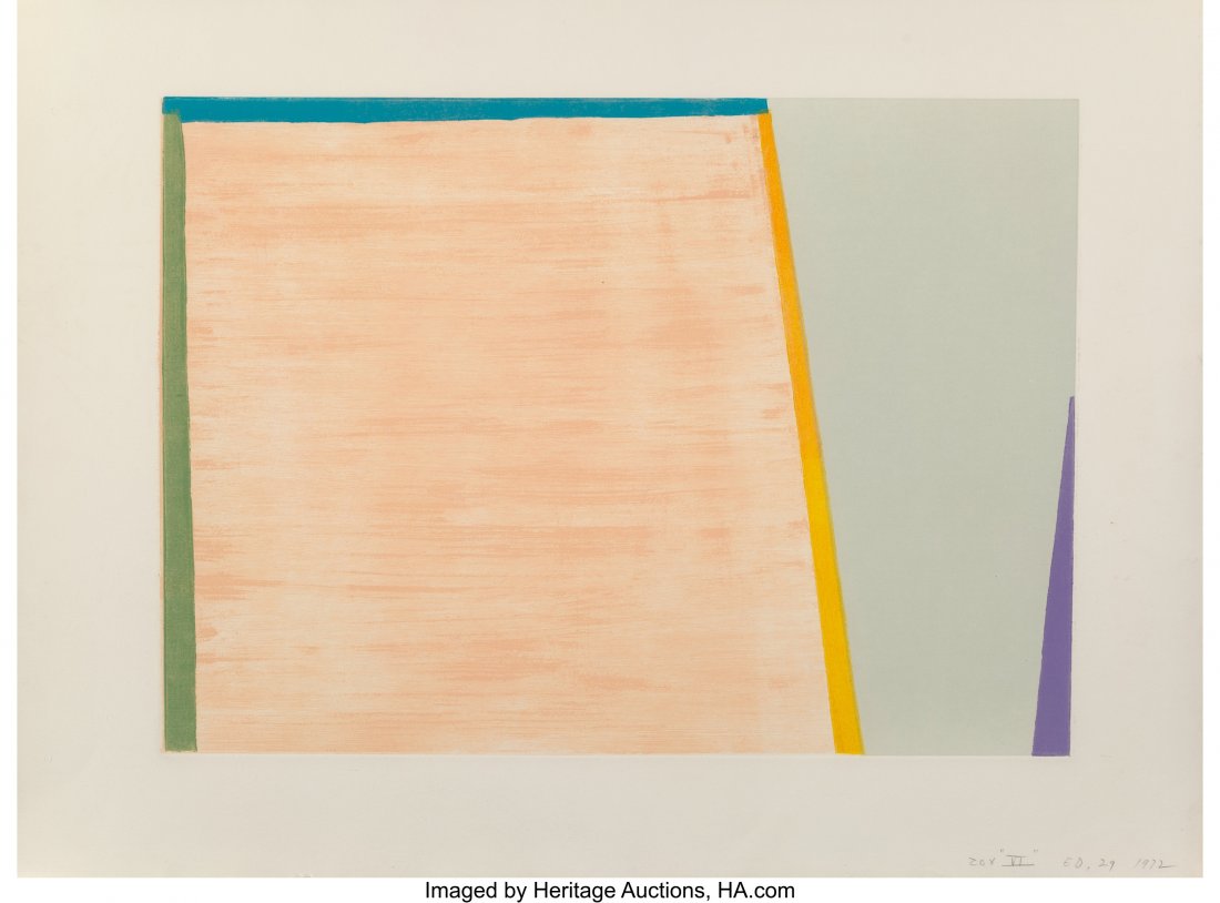 Larry Zox (1936-2006) VI, 1972 Etching and aquat: Larry Zox (1936-2006) VI, 1972 Etching and aquatint in colors on paper 24 x 32-1/2 inches (61 x 82.6 cm) (sheet) Ed. 29 Signed, numbered, dated, and titled in pencil lower right HID03101062020 © 