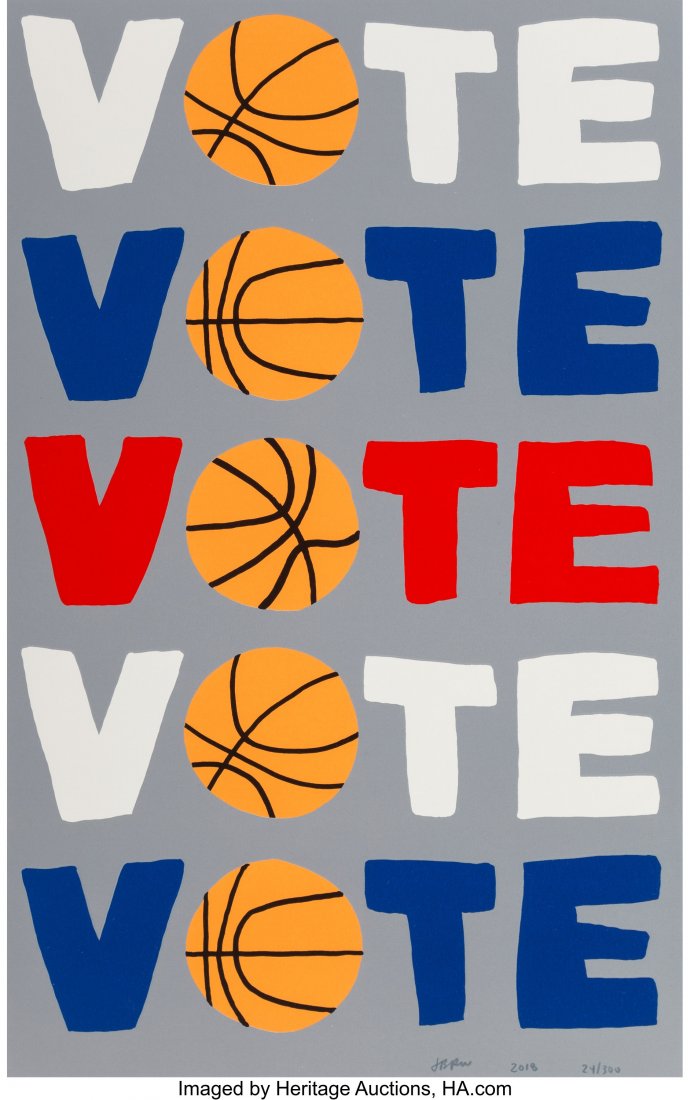 Jonas Wood (b. 1977) Vote, 2018 Screenprint in c (1 of 2)