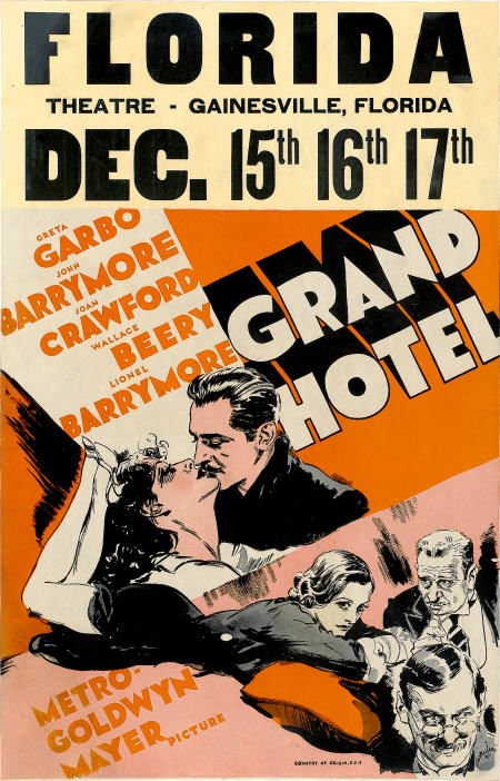 Grand Hotel (MGM, 1932). Window Card (14" X