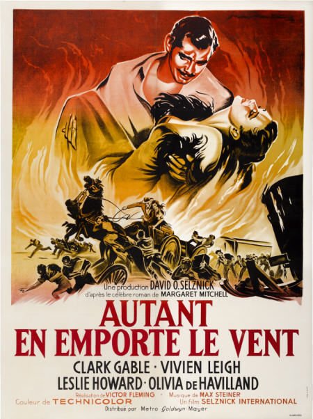 Gone with the Wind (MGM, R-1954). French Grande