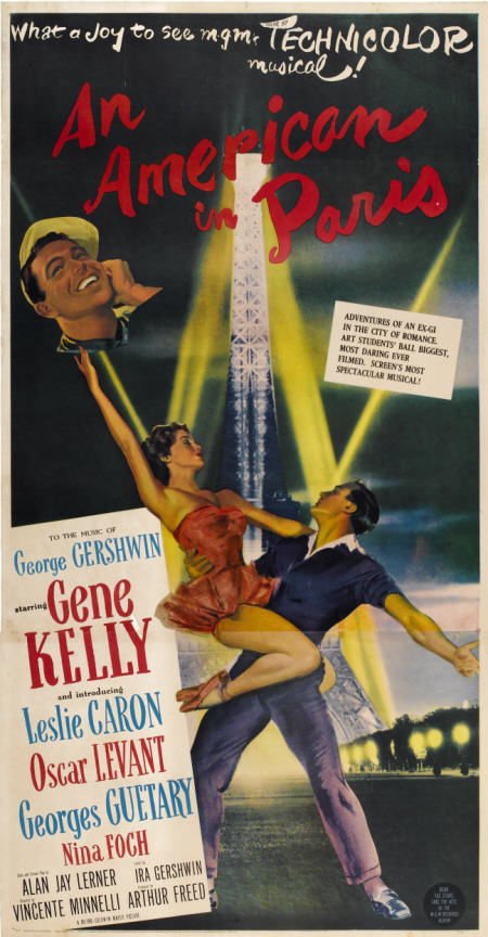 An American in Paris (MGM, 1951). Three Sheet