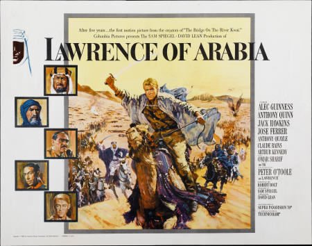 Lawrence of Arabia (Columbia, 1962). Half Sheet