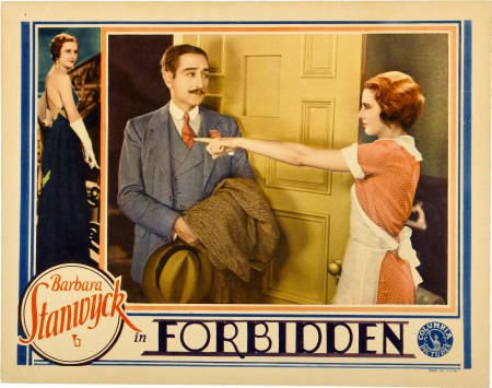 Forbidden (Columbia, 1932). Lobby Card (11" X