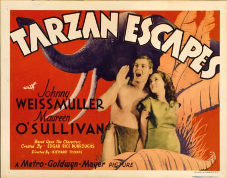 Tarzan Escapes (MGM, 1936). Title Lobby Card