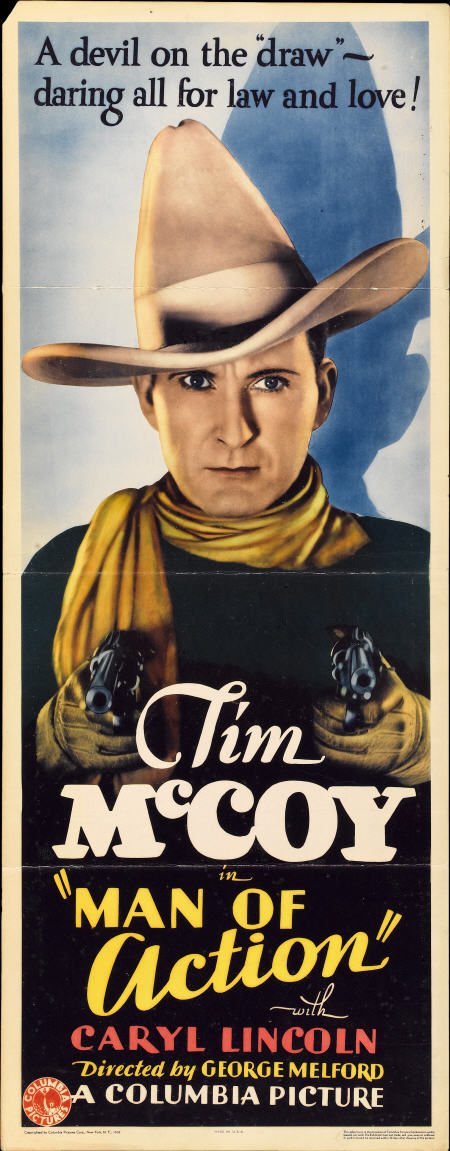 Man of Action (Columbia, 1932). Insert (14" X