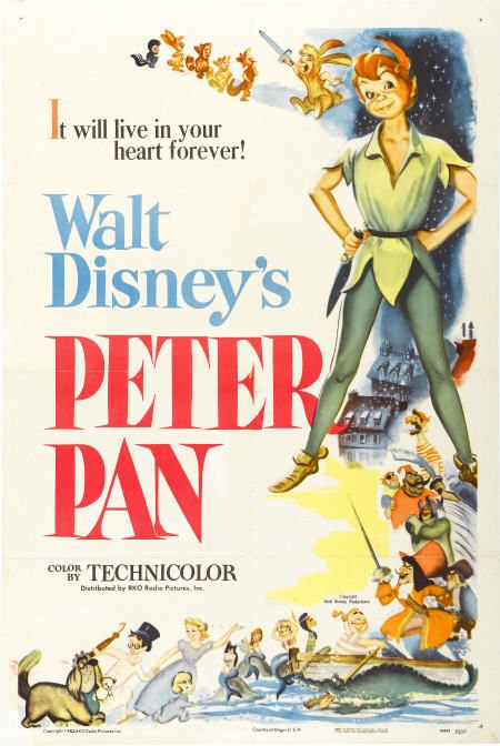 Peter Pan (RKO, 1953). One Sheet (27" X 41").