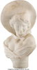 28213: An Italian Carved Marble Bust of a Lady, 19th ce