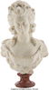 28227: A Carved Marble Bust of a Woman on a Rouge Marbl