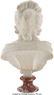 28227: A Carved Marble Bust of a Woman on a Rouge Marbl - 2