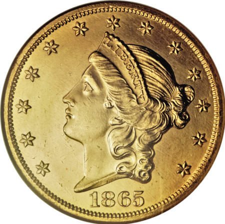 1865 $20 MS64 NGC.