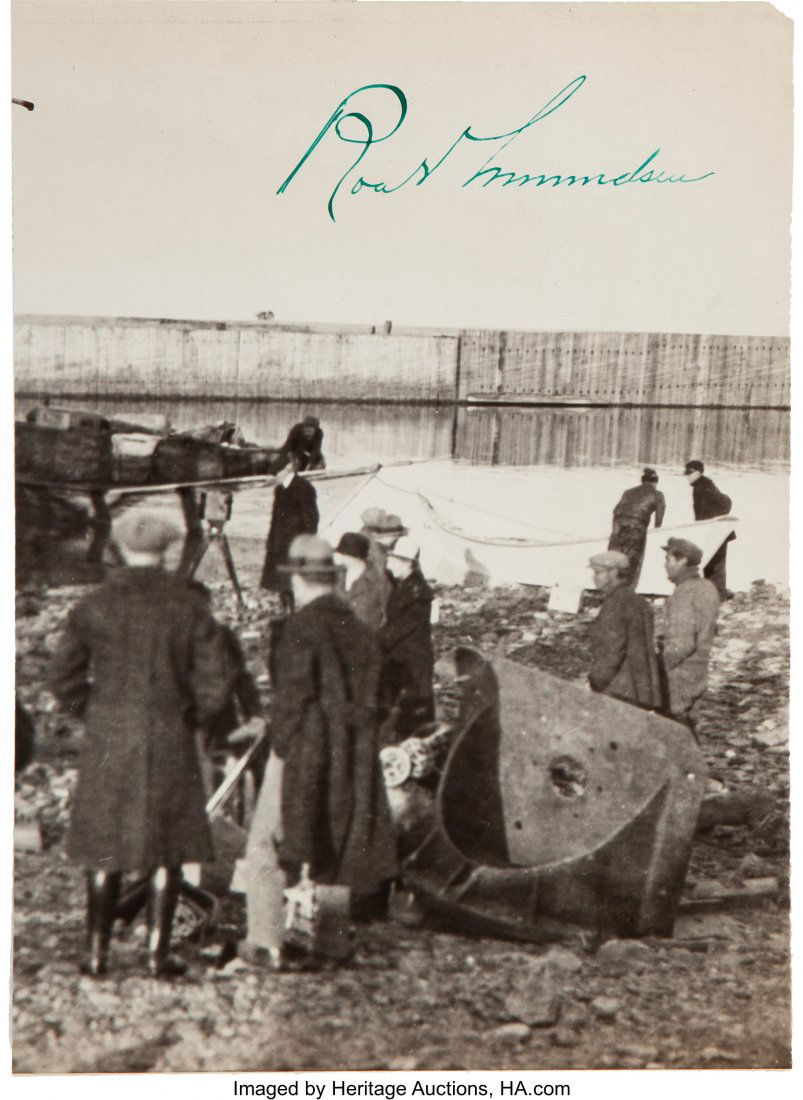 Roald Amundsen Press Photograph Signed "Roald Am (1 of 2)