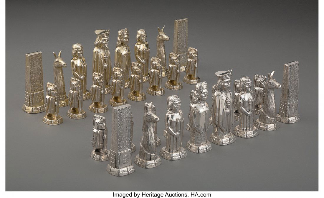 A Thirty-Two-Piece Camusso Partial Gilt Silver C (1 of 4)