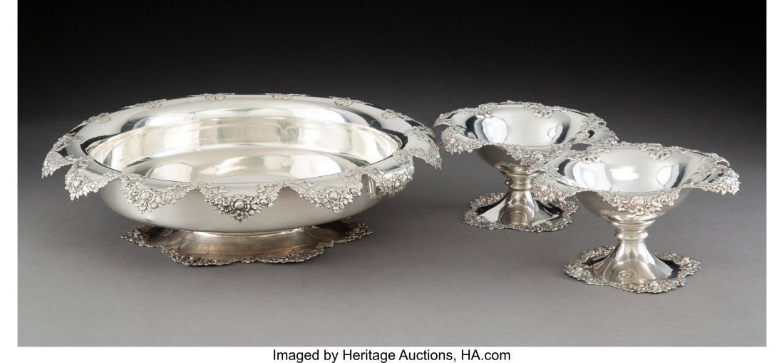 A Three-Piece Black, Starr & Frost Silver Bowl G (1 of 3)