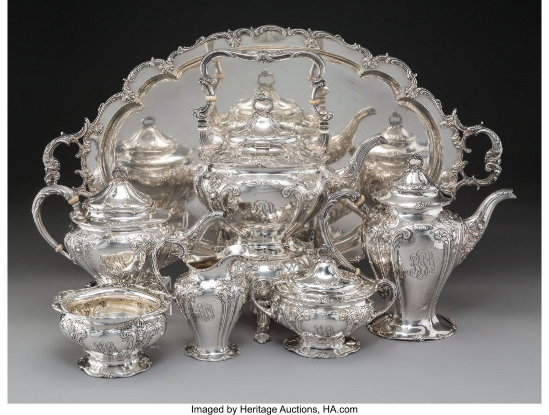 A Seven-Piece Gorham Mfg. Co. Silver Tea and Cof (1 of 5)