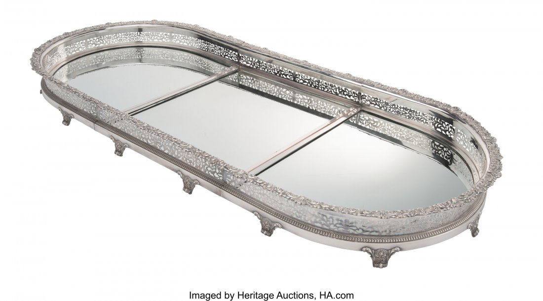 A Charles Balaine Silver-Plated Mirrored Plateau (1 of 3)