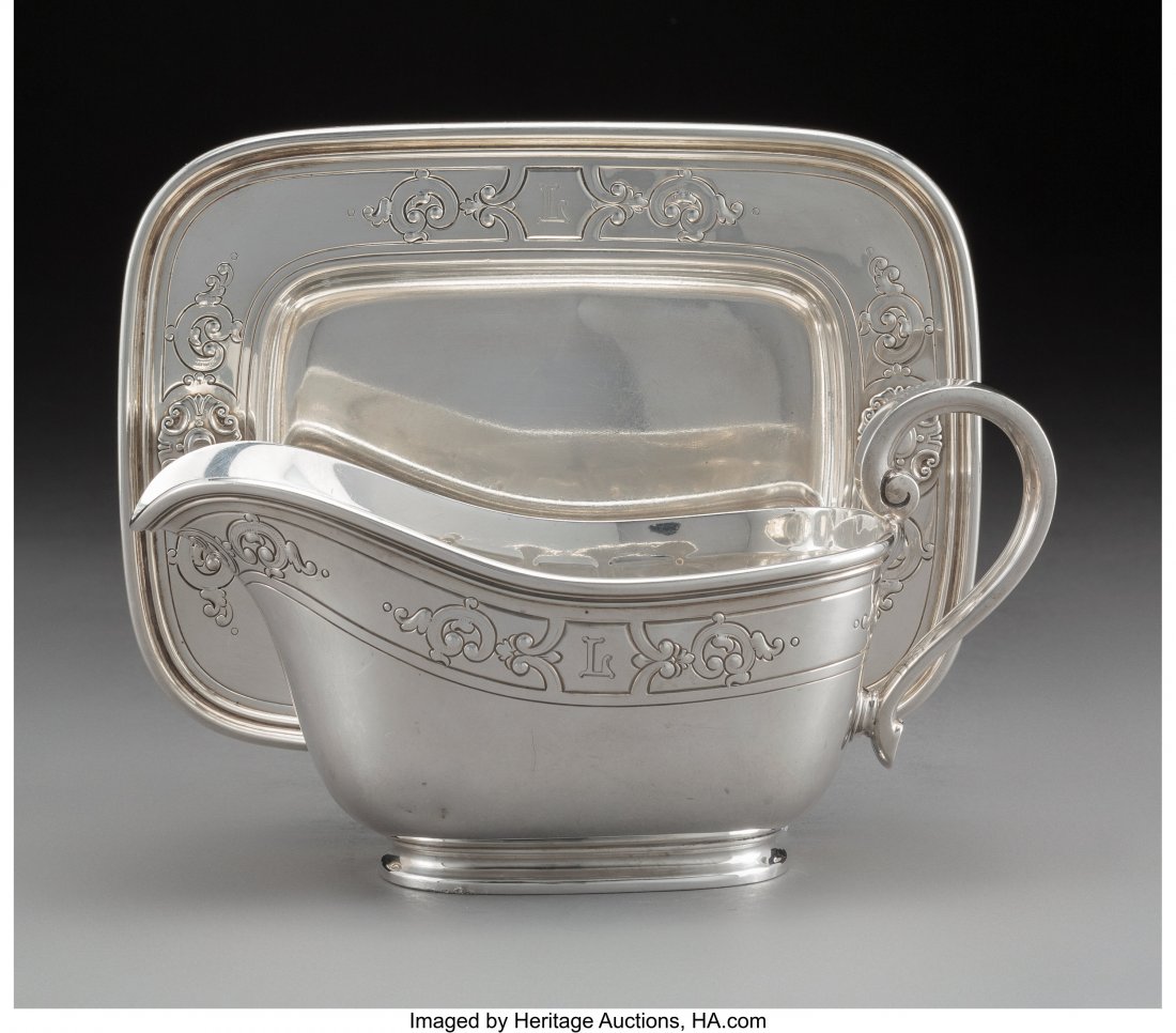 A Tiffany & Co. Silver Sauce Boat and Tray, New (1 of 3)
