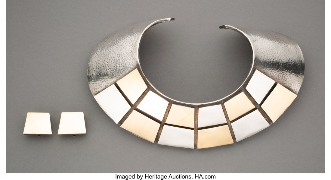 A Graziella Laffi Silver and Gold Collar Necklac (1 of 4)