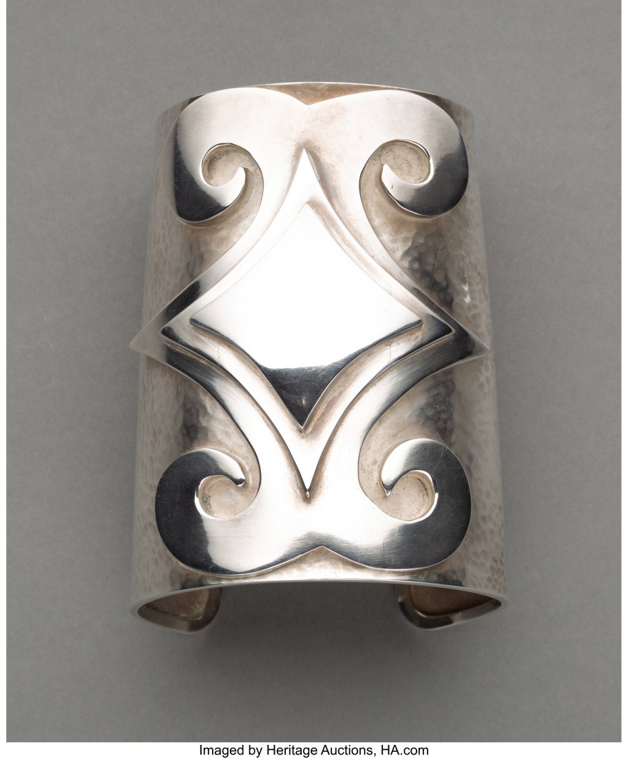 A Graziella Laffi Hammered Silver Cuff, Lima, Pe (1 of 2)