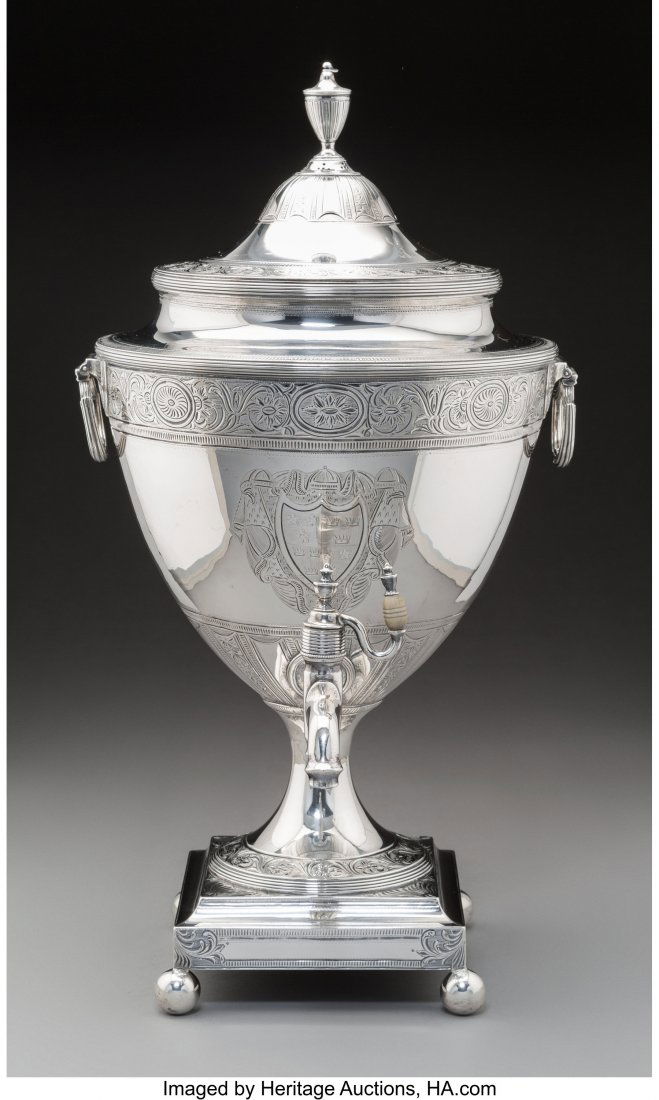 A Robert Sharp Silver Water Urn, London, 1791 Ma (1 of 4)