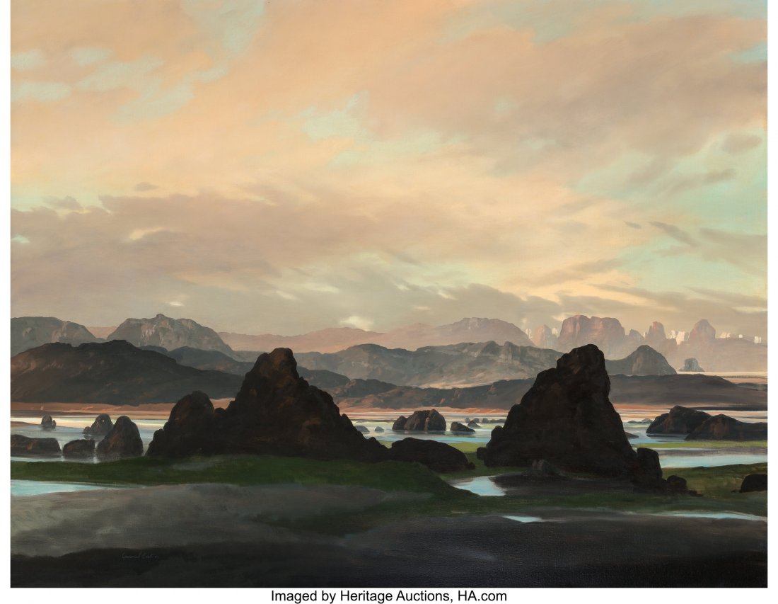 David Caton (American, b. 1955) Formations in th: David Caton (American, b. 1955) Formations in the Distance Oil on canvas 48-1/4 x 66-1/4 inches (122.6 x 168.3 cm) Signed lower left: David Caton HID03101062020 © 2020 Heritage Auctions | All Rig