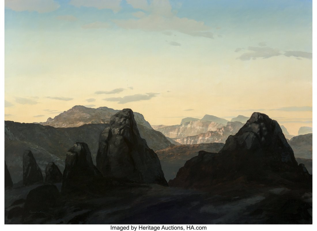 David Caton (American, b. 1955) Sunrise in the C: David Caton (American, b. 1955) Sunrise in the Canyon Oil on canvas 48-1/4 x 66-1/4 inches (122.6 x 168.3 cm) Signed lower left: David Caton HID03101062020 © 2020 Heritage Auctions | All Rights R