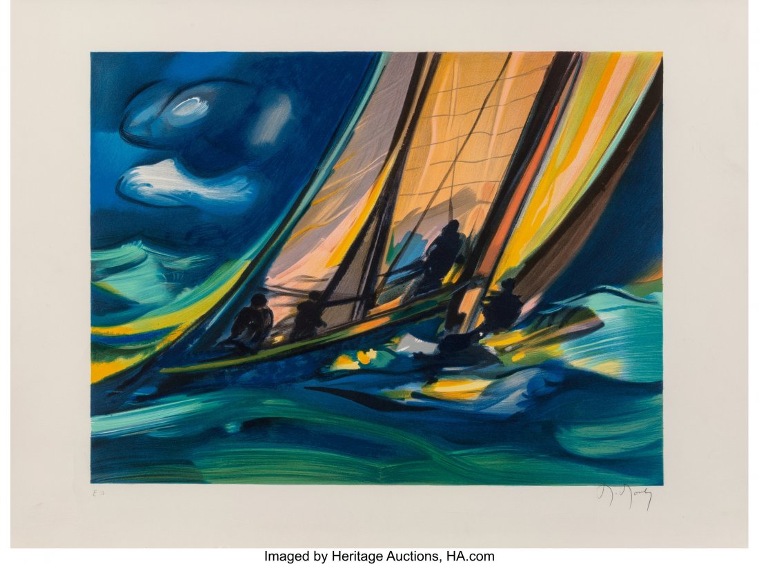 Marcel Mouly (French, 1918-2008) Untitled, late : Marcel Mouly (French, 1918-2008) Untitled, late 20th century Lithograph in colors on Arches paper 21-7/8 x 29-7/8 inches (55.6 x 75.9 cm) (sheet) E.A. (aside from an edition of 150) Signed and annotat